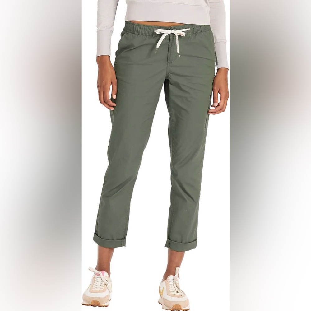 Vuori Women Ripstop Pant Birch Canvas Drawstring Tapered VW401 | Size L